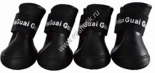 HOMEPET 5,7 см х 4,7 см размер L сапожки для собак черные PVC