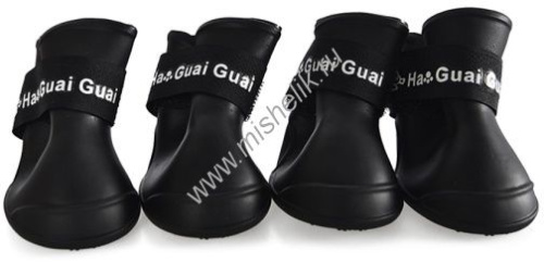 HOMEPET 5 см х 4 см размер М сапожки для собак черные PVC