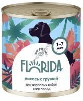 FLORIDA 240 г консервы для взрослых собак всех пород лосось с грушей 