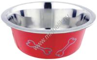 HOMEPET Color Косточки 0,25 л миска для домашних животных металлическая красная