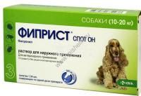 КРКА ФИПРИСТ СПОТ ОН 134 мг 10-20 кг капли для собак от блох и клещей 