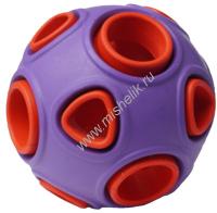 HOMEPET SILVER SERIES Ф 7,5 см игрушка для собак мяч двухцветный фиолетово-красный каучук