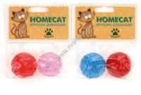 HOMECAT 2 шт Ф 4 см игрушка для кошек мячи пластиковые с колокольчиком