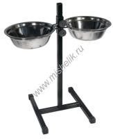 ДАРЭЛЛ ECO Комплект-подставка напольная черная h30 см, миски трапеция металлические D16 2х0,5 мл