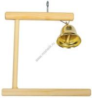 HOMEPET 12 см х 0,8 см х h 11 см качели для попугая деревянные с колокольчиком