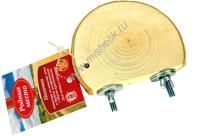 РОДНЫЕ МЕСТА D 9-10 см полочка навесная для птиц и грызунов из массива липы и берёзы шлифованная с двумя креплениями