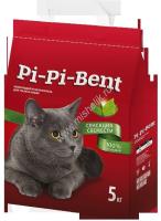 Pi-Pi Bent Сенсация свежести 5 кг комкующийся наполнитель для кошачьих туалетов с ароматом свежих трав и цветов крафтовый пакет 
