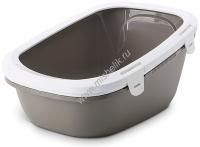 SAVIC SIMBA SIFT туалет для кошек с бортом белый теплый серый 