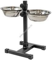 HOMEPET D 16 см 2х500 мл до 30 см металлическая регулируемая подставка с мисками для домашних животных