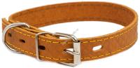 HOMEPET Ромбы 20 мм 23-33 см ошейник для собак кожаный простроченный с тиснением янтарь