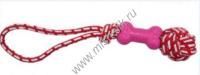 HOMEPET TPR 42 см игрушка для собак косточка на веревке