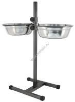 HOMEPET D 26 см 2 х 2,5 л до 60 см металлическая регулируемая подставка с мисками для домашних животных шагрень