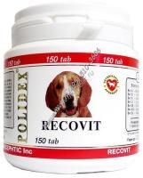POLIDEX Recovit 150 таб рековит для собак ускоряет восстановление организма собаки после заболеваний и травм повышает сопротивляемость организма 1х8