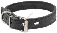 HOMEPET Ромбы 20 мм 33-43 см ошейник для собак кожаный простроченный с тиснением черный