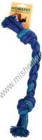 HOMEPET SEASIDE 36 см игрушка для собак канат с двумя узлами сине-голубой