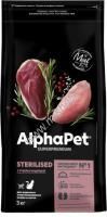 ALPHAPET SUPERPREMIUM STERILISED 3 кг сухой корм для взрослых стерилизованных кошек и котов с уткой и индейкой
