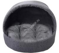 HOMEPET Жаккард Melange №1 38 см х 35 см х 27 см домик эстрада графит для домашних животных