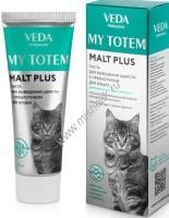 VEDA MY TOTEM MALT PLUS 75 г паста для выведения шерсти с пробиотиком для кошек