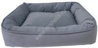 HOMEPET Микровелюр Silver 50 см х 45 см х 15 см лежак серый для домашних животных