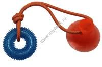 №1 45 см Тяни-Кусай игрушка интерактивная для собак на одной присоске синее шипованое кольцо