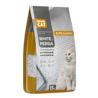 HOMECAT WHITE OF PERSIA ELITE CLASSIC 15 л комкующийся натуральный наполнитель для кошачьих туалетов