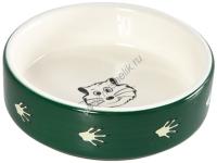 HOMEPET 75 мл 8,5 см х 8,5 см х 3 см миска для мелких грызунов керамическая зеленая