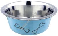 HOMEPET Color Косточки 0,45 л миска для домашних животных металлическая голубая
