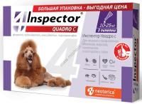 INSPECTOR Quadro С 3 пипетки 10-25 кг капли от внешних и внутренних паразитов для собак 1х12