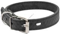 HOMEPET Ромбы 20 мм 23-33 см ошейник для собак кожаный простроченный с тиснением черный