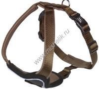 NOBBY CLASSIC PRENO COMFORT грудь 50-60 см ширина 30 мм шлейка для собак нейлон коричневая 