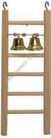 HOMEPET 7,1 см х 2 см х h 9,5 см лесенка для птиц деревянная с бусами и колокольчиком