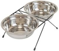 HOMEPET D 22 см 2 х 1,5л миска для домашних животных металлическая двойная на подставке