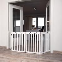 Барьер-перегородка для собак, 4 части, 60–160 х 75 см, белый