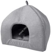 HOMEPET Жаккард Melange №1 42 см х 42 см х 50 см лежак мягкий избушка светло-серый для домашних животных