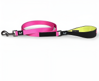 Поводок United Pets для собак Complete me 140 см, 20 мм, розовый с желтым