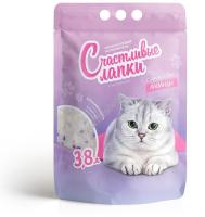 Счастливые Лапки 3,8 л силикагелевый наполнитель для кошачьих туалетов с ароматом лаванды 