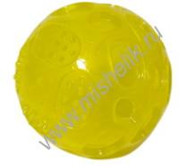 HOMEPET TPR 7,5 см игрушка для собак мячик с пищалкой желтый