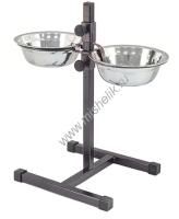 HOMEPET D 14 см 2 х 0,35 л до 30 см металлическая регулируемая подставка с мисками для домашних животных шагрень