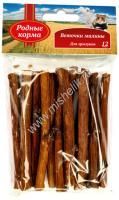 РОДНЫЕ КОРМА 10 см х 12 шт 30 г веточки малины для грызунов