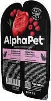 ALPHAPET SUPERPREMIUM 80 гр ламистер влажный корм для взрослых кошек говядина и малина