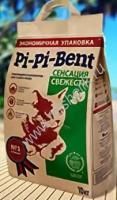 Pi-Pi Bent Сенсация свежести 10 кг комкующийся наполнитель для кошачьих туалетов с ароматом свежих трав и цветов крафтовый пакет