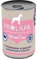 Prolapa Natural Line 400 г консервы для собак с ягненком, рисом и морковью 
