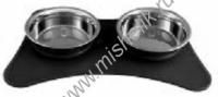 ANKUR 2 х 0,30 л коврик резиновый с металлическими мисками вакуумное крепление