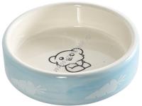 HOMEPET 75 мл 8,5 см х 8,5 см х 3 см миска для мелких грызунов керамическая голубая