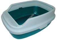 HOMECAT DELUXE 53х39х23 см туалет для кошек с бортиком бирюзовый перламутр