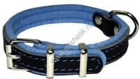 АРКОН Фетр 22 - 30 см х 16 мм ошейник для собак черный голубой