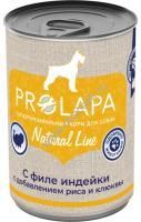 Prolapa Natural Line 400 г консервы для собак с филе индейки, рисом и клюквой 