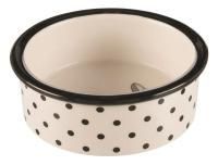 Миска керамическая, 0.3 л/ø 12 см, белый/чёрный