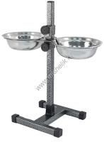 HOMEPET D 18 см 2 х 0,7 л до 40 см металлическая регулируемая подставка с мисками для домашних животных шагрень