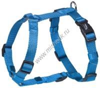 NOBBY CLASSIC грудь 70-90 см ширина 25 мм шлейка для собак нейлон голубая 
